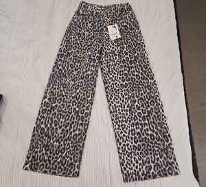 Zara Kids Leopard Print Jeans - Black and Tan